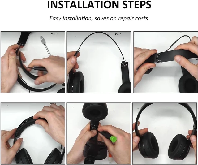 Alt view image 6 of 7 - Headband for Beats Solo 4, Repair Kit Accessory, Matte Black Headband Replacement for Beats Solo 4 Wireless, Repair Kit with Tools, Matte Black Cushion Arch for Solo 4 Headphones