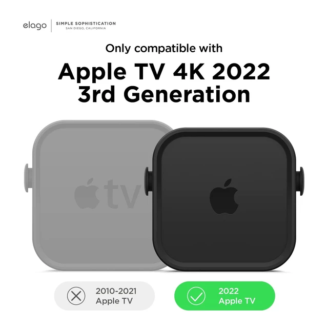 Alt view image 2 of 7 - Apple TV Mount for Apple TV 4K 3rd Generation 3 Mount Options (Magnet, Hang, Screw), Fit Size, Prevents overheating