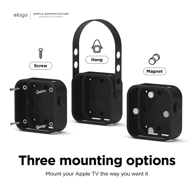 Alt view image 5 of 7 - Apple TV Mount for Apple TV 4K 3rd Generation 3 Mount Options (Magnet, Hang, Screw), Fit Size, Prevents overheating