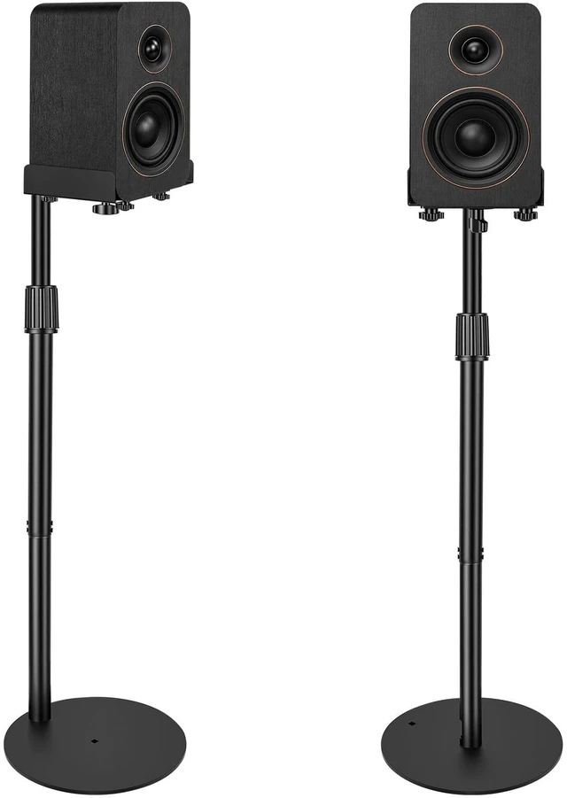 Main image of Universal Speaker Stands Pair 31.5" - 41.3" Height Adjustable Black Bookshelf Speaker Stands for Satellite & Studio Up to 22LBS Cable Concealing, Loaded Plate Extends to 9.1"