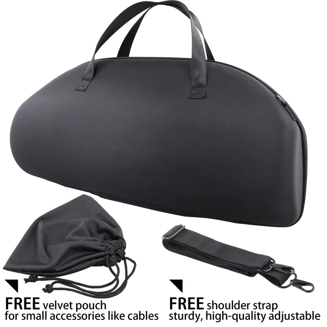 Alt view image 2 of 7 - Hard Travel Case for Boombox 3 2 Bluetooth Speaker, Black+Grey Portable Travel Design, External Handle And Detachable Shoulder Strap For Carrying And Storage, Accessory Organization