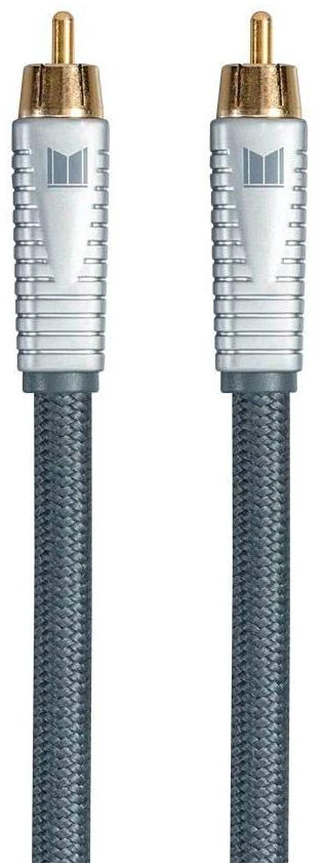 Main image of Monolith RCA Cable - 24K Gold Plated Connectors, AL foil, OFC Copper Braided Shield, 6 Feet, Silver