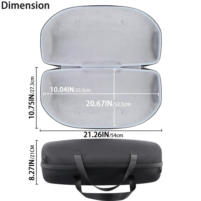 Alt view image 6 of 7 - Hard Travel Case for Boombox 3 2 Bluetooth Speaker, Black+Grey Portable Travel Design, External Handle And Detachable Shoulder Strap For Carrying And Storage, Accessory Organization