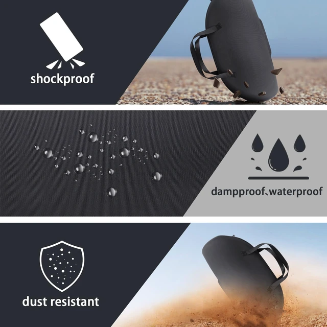 Alt view image 7 of 7 - Hard Travel Case for Boombox 3 2 Bluetooth Speaker, Black+Grey Portable Travel Design, External Handle And Detachable Shoulder Strap For Carrying And Storage, Accessory Organization