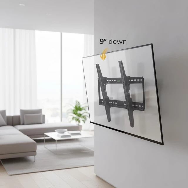 Alt view image 2 of 7 - Tilting TV Wall Mount, 37-100", 165 lbs Heavy-duty low-profile 1.9" bracket tilts down 9 degrees to reduce glare, universal VESA 100x200 to 800x400