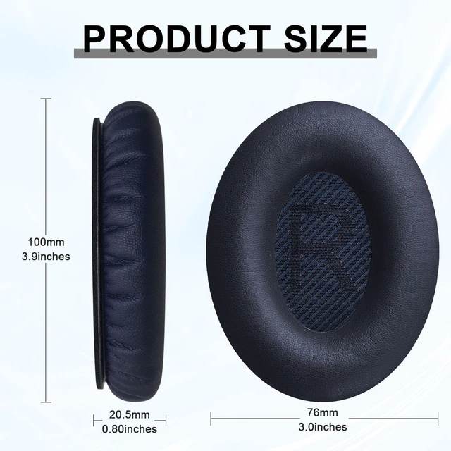 Alt view image 2 of 6 - Replacement Ear Pads for Bose QC35 & QC35II Headphones-Blue Earpads for Bose QuietComfort 35 & 35ii, QC15/QC25/QC2, SoundTrue/SoundLink Around-Ear I/II, AE2/AE2i Ear Cushions Ear Covers