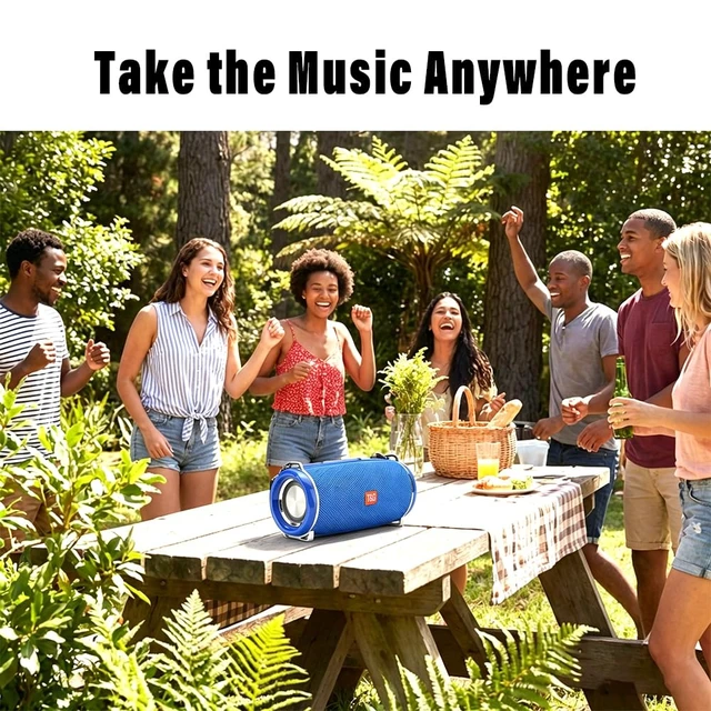 Alt view image 7 of 7 - Portable Ourdoor Speaker with Deepbass, IPX5 Waterproof Boombox 12H playtime, TWS pairing,Bike speaker with strap, FM radio, TF/ USB port. Ideal rugged gift for camping,Camouflage