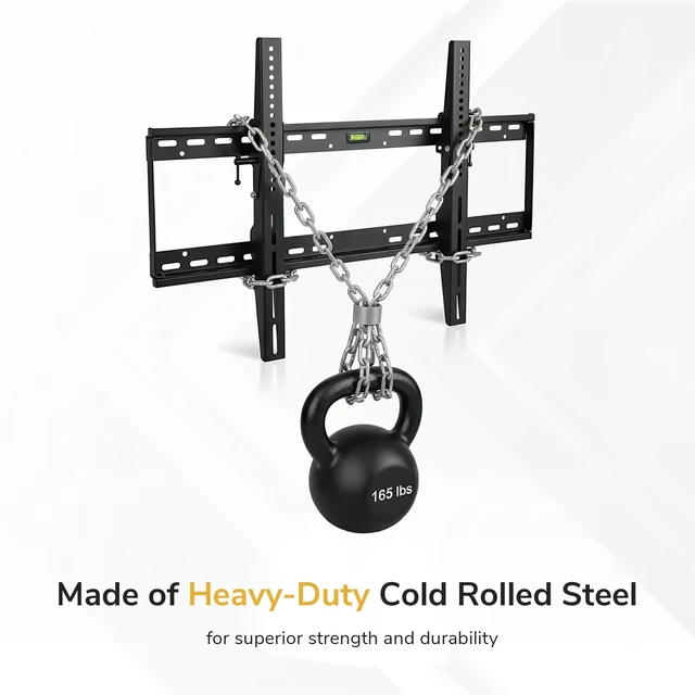 Alt view image 5 of 7 - Tilting TV Wall Mount, 37-100", 165 lbs Heavy-duty low-profile 1.9" bracket tilts down 9 degrees to reduce glare, universal VESA 100x200 to 800x400