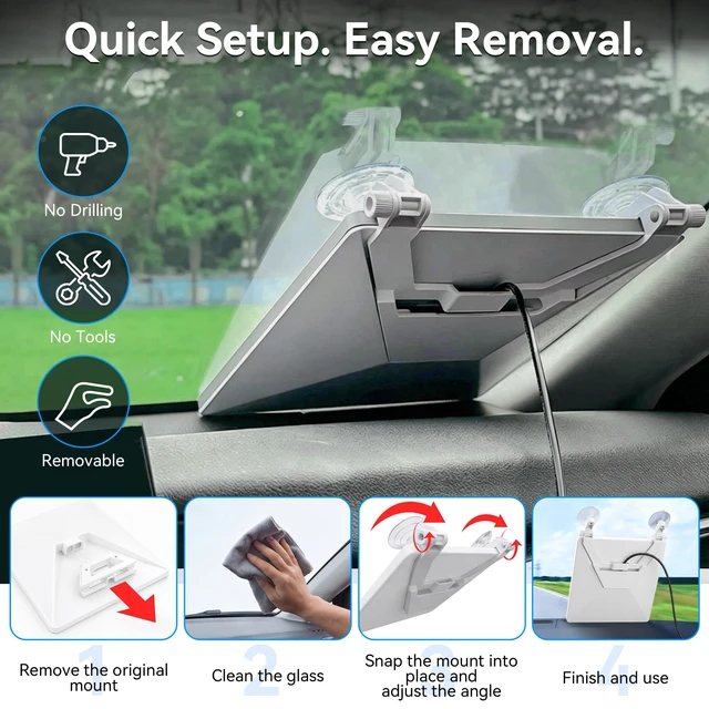 Alt view image 3 of 7 - Starlink Mini Mount, Starlink Mini Car Mount for Windshield & Dashboard, Secure Satellite Mounting Kit with Strong Grip with Strong Suction Cups Compatible for Dashboard & Windshield,Cars, RV, Boats