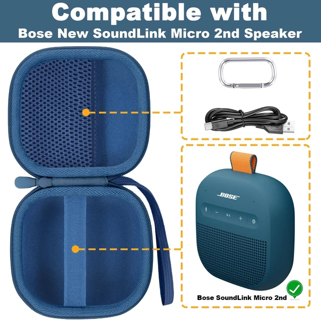 Alt view image 3 of 7 - Hard Case for Bose SoundLink Micro 2nd Gen Portable Bluetooth Speaker Protective Storage Box, Portable Carrying Box, Smooth Zipper, Zippered Closure, Travel-ready, Twilight Blue Case