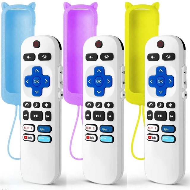 Main image of (Pack of 3) Replacement Remote Only for Roku TV with Soft Protective Cover Remote for TCL/Onn/Hisense/Sharp/Element/Philips Roku Smart TV (Elegant White)Remote BackupNo SetupGlow in The Dark
