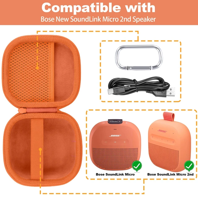 Alt view image 3 of 7 - Hard Case for Bose SoundLink Micro 2nd Gen Portable Bluetooth Speaker Protective Storage Box, Portable Carrying Box, Smooth Zipper, Zippered Closure, Travel-ready, Orange Case