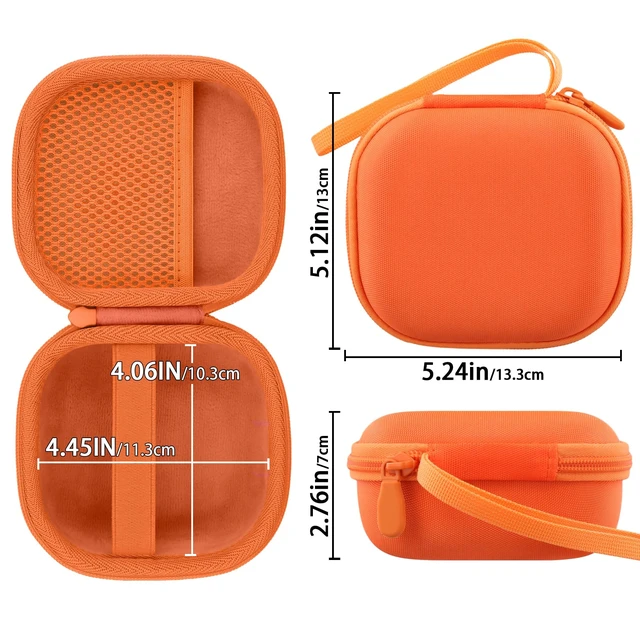 Alt view image 6 of 7 - Hard Case for Bose SoundLink Micro 2nd Gen Portable Bluetooth Speaker Protective Storage Box, Portable Carrying Box, Smooth Zipper, Zippered Closure, Travel-ready, Orange Case