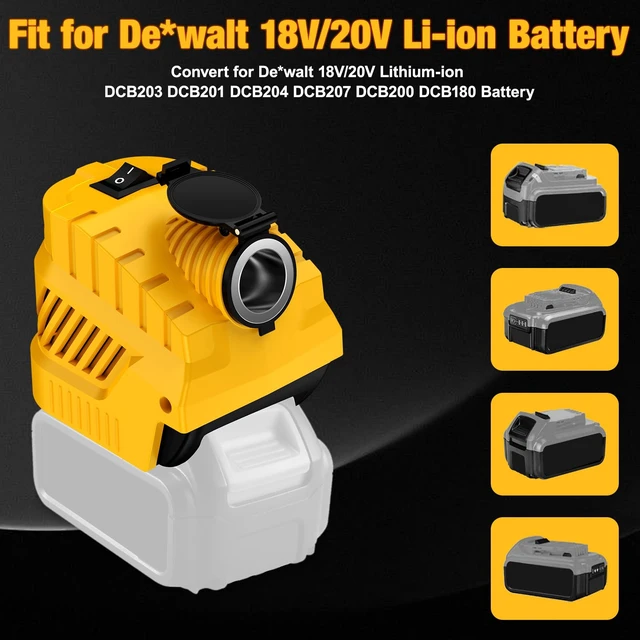 Alt view image 4 of 7 - 20V to 12V Step Down Converter for Dewalt 20V Battery DC 12V 20A 240W Buck Regulator with Cigarette Lighter USB A Type C Port for Car Truck RV LED Light Refrigerator DIY Tools