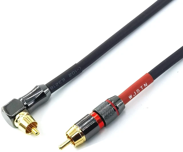 Alt view image 4 of 6 - 055 90 Degree Right Angle RCA Subwoofer Cable Audio Cable RCA Male to Male Audio Video Cord for Subwoofer, HDTV, Amplifiers,Home Theater,Hi-Fi Systems,Subwoofe 2 Pack (2FT)