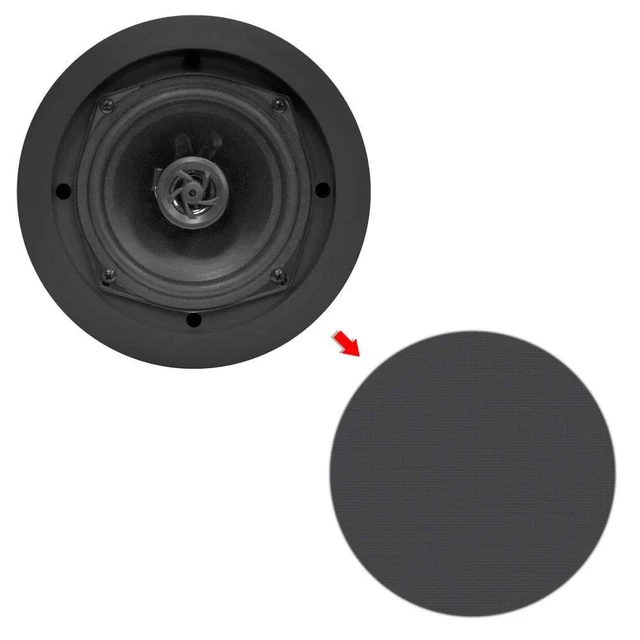 Alt view image 3 of 5 - Ceiling Wall Mount Speakers - 5.25 Pair of 2-Way Midbass Woofer Speaker 1'' Polymer Dome Tweeter Flush Design w/ 80Hz - 20kHz Frequency Response & 150 Watts Peak Easy Installation - PDIC51RDBK