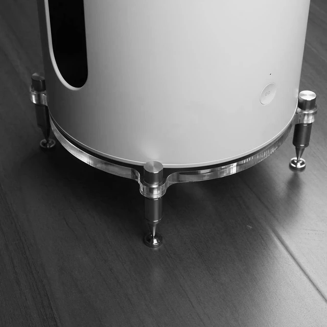 Alt view image 4 of 7 - Stand Feet Pads,Stainless Steel Speaker Isolation Feet for Sonos Sub mini,Sonos Sub mini Stand, sonos sub mini Desk Stand,sub mini Floor Stand(Transparent)