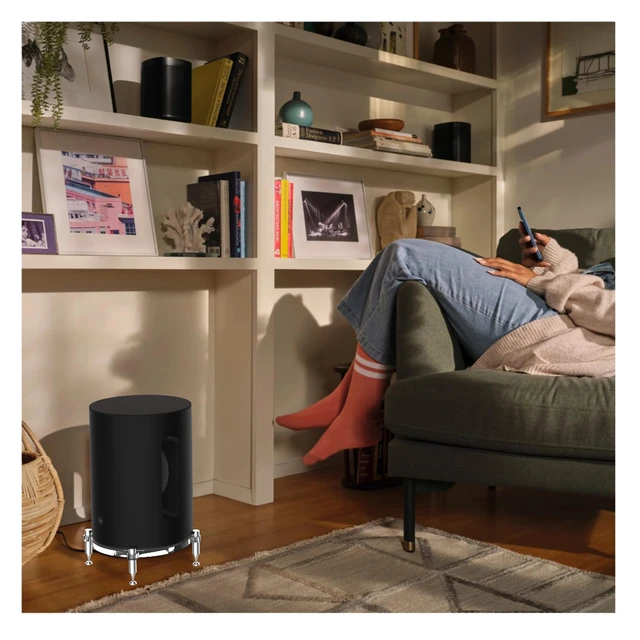 Alt view image 7 of 7 - Stand Feet Pads,Stainless Steel Speaker Isolation Feet for Sonos Sub mini,Sonos Sub mini Stand, sonos sub mini Desk Stand,sub mini Floor Stand(Transparent)