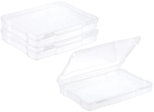 Main image of 5"x7" Photo Storage Box 2Pack Picture Organizer Cases Clear Picture Boxes Storage Container Plastic for Sticker Scrapbook Craft