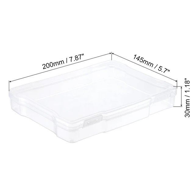 Alt view image 2 of 7 - 5"x7" Photo Storage Box 2Pack Picture Organizer Cases Clear Picture Boxes Storage Container Plastic for Sticker Scrapbook Craft