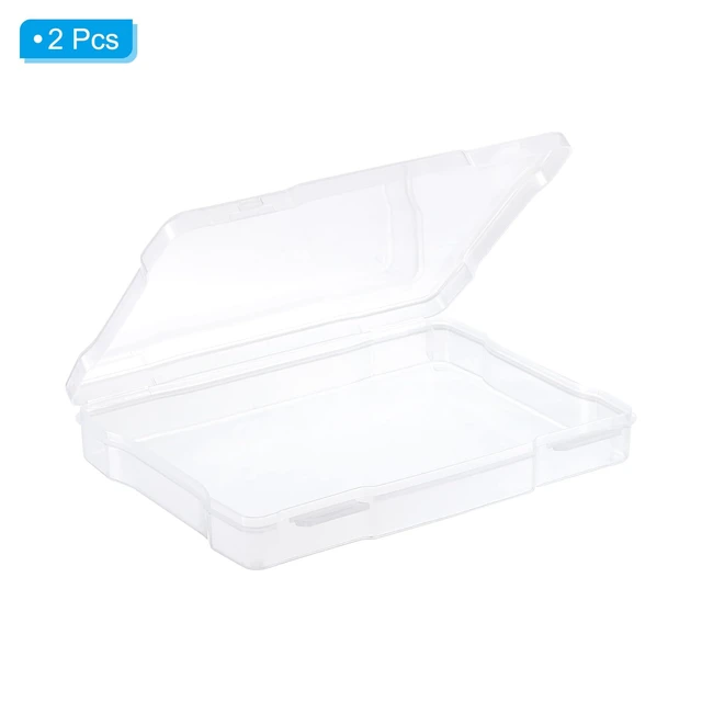 Alt view image 3 of 7 - 5"x7" Photo Storage Box 2Pack Picture Organizer Cases Clear Picture Boxes Storage Container Plastic for Sticker Scrapbook Craft