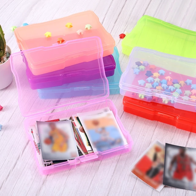 Alt view image 6 of 7 - 5"x7" Photo Storage Box 2Pack Picture Organizer Cases Clear Picture Boxes Storage Container Plastic for Sticker Scrapbook Craft