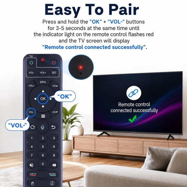 Alt view image 6 of 7 - New Replacement Voice Remote Control for vSeeBox V1/V2/V2 Pro/Elite/Max also for OctaStream Elite Max Android TV Box Elite-3