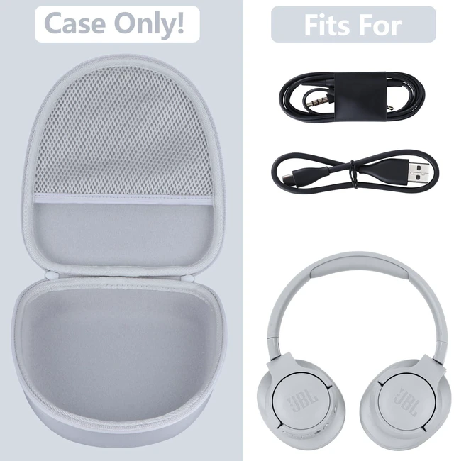 Alt view image 3 of 7 - Case for JBL Tune 710BT 720BT 510BT 660NC 700BT 570BT Headphones Hard Shell Shockproof, Portable Headphone Storage, Mesh Bag Organizer, Lightweight Travel