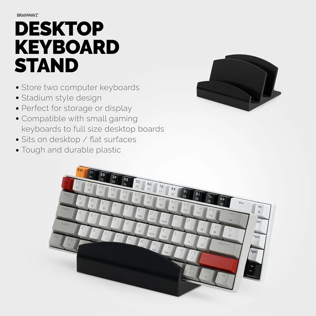 Alt view image 3 of 7 - Dual Desktop Keyboard Stand Holder, Suitable for Small Gaming Keyboards and Large Full-Size Boards, Organize Your Workspace and Keeping it Clutter-Free (D02)