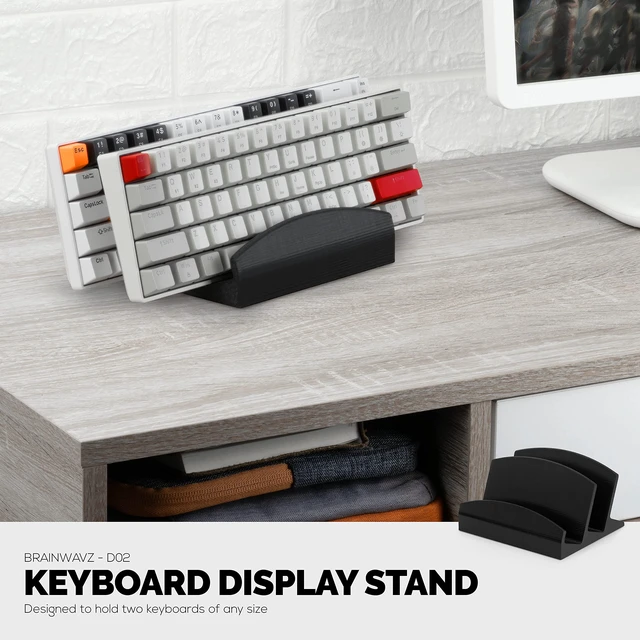 Alt view image 5 of 7 - Dual Desktop Keyboard Stand Holder, Suitable for Small Gaming Keyboards and Large Full-Size Boards, Organize Your Workspace and Keeping it Clutter-Free (D02)
