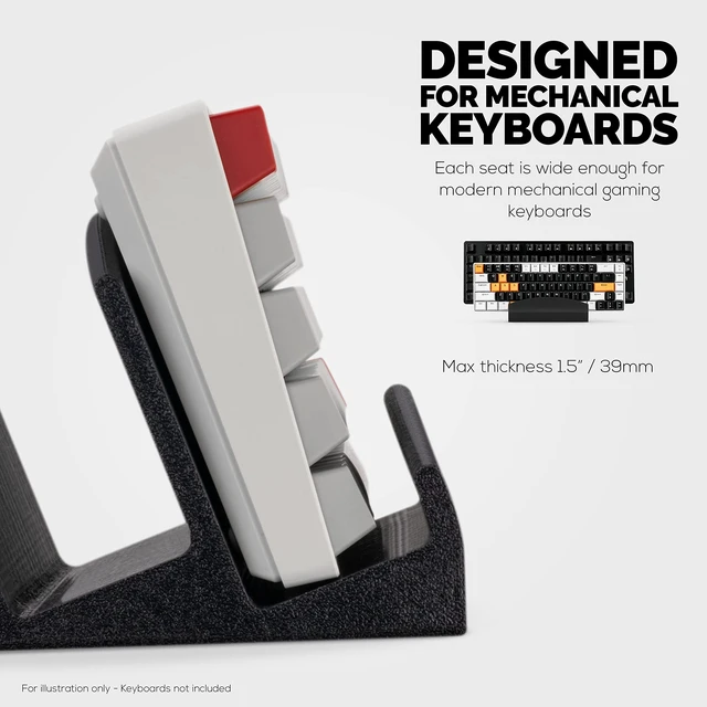 Alt view image 6 of 7 - Dual Desktop Keyboard Stand Holder, Suitable for Small Gaming Keyboards and Large Full-Size Boards, Organize Your Workspace and Keeping it Clutter-Free (D02)