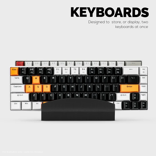 Alt view image 7 of 7 - Dual Desktop Keyboard Stand Holder, Suitable for Small Gaming Keyboards and Large Full-Size Boards, Organize Your Workspace and Keeping it Clutter-Free (D02)