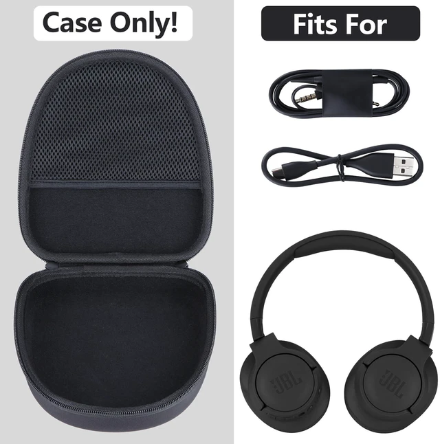 Alt view image 3 of 7 - Case for JBL Tune 710BT 720BT 510BT 660NC 700BT 570BT Headphones Hard Shell Shockproof, Portable Headphone Storage, Mesh Bag Organizer, Lightweight Travel