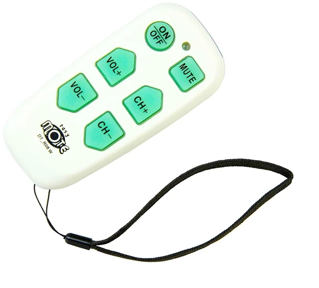 Main image of Universal Big Button TV Remote - EasyMote DT-R08W. Backlit, Easy Use, Smart, Learning Television & Cable Box Controller, Perfect for Assisted Living Elderly Care. White TV Remote Control