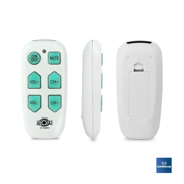 Alt view image 2 of 7 - Universal Big Button TV Remote - EasyMote DT-R08W. Backlit, Easy Use, Smart, Learning Television & Cable Box Controller, Perfect for Assisted Living Elderly Care. White TV Remote Control