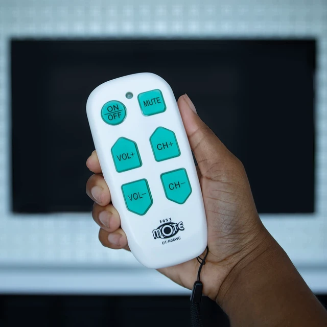 Alt view image 6 of 7 - Universal Big Button TV Remote - EasyMote DT-R08W. Backlit, Easy Use, Smart, Learning Television & Cable Box Controller, Perfect for Assisted Living Elderly Care. White TV Remote Control