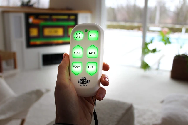 Alt view image 5 of 7 - Universal Big Button TV Remote - EasyMote DT-R08W. Backlit, Easy Use, Smart, Learning Television & Cable Box Controller, Perfect for Assisted Living Elderly Care. White TV Remote Control