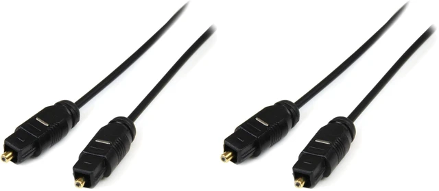 Main image of 10 ft. (3 m) Digital Optical Audio Cable - Toslink Digital Optical SPDIF - Ultra-Thin - Male/Male (THINTOS10), Black (Pack of 2)