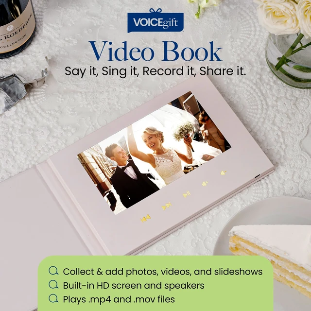 Alt view image 2 of 7 - Video Book 7" HD IPS Screen Wedding Video Book Digital & Video Album Book with Sound, 8GB Storage, USB Rechargeable Keepsake Memorials