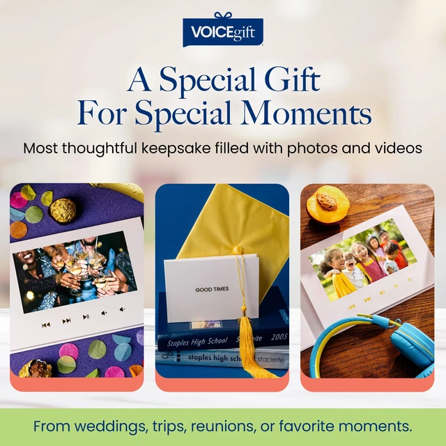 Alt view image 5 of 7 - Video Book 7" HD IPS Screen Wedding Video Book Digital & Video Album Book with Sound, 8GB Storage, USB Rechargeable Keepsake Memorials