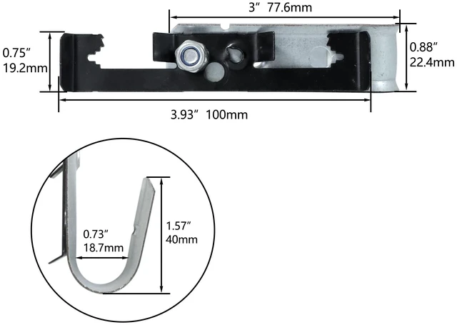 Alt view image 3 of 5 - 20 Pack 3/4" Heavy Duty J Hook, Wire Support J-Hook with W Clip for Hanging Cable Management to Ceiling Grid Wire & Threaded Rod