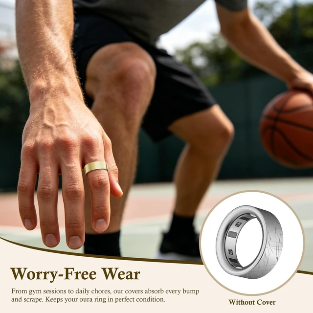 Alt view image 5 of 7 - 6 Pack Ring Cover Compatible with Oura Ring Gen 4/3 Horizon/Heritage Support Charging with Cover on, Ultra-Thin TPU Protector for Men Women, Size 7