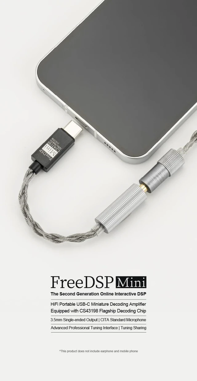 Alt view image 4 of 7 - Free DSP Mini HiFi Portable USB-C Miniature Decoding Amplifier CS43198 3.5mm CITA Adapter DAC AMP