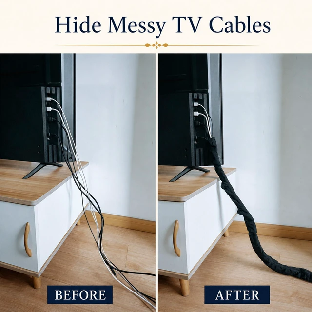 Alt view image 6 of 7 - Fabric Zipper Cord & Chain Cover, Decorative Cable Management,2 Black 2.6ft 2 pack,2.6ft/4ft/6ft available