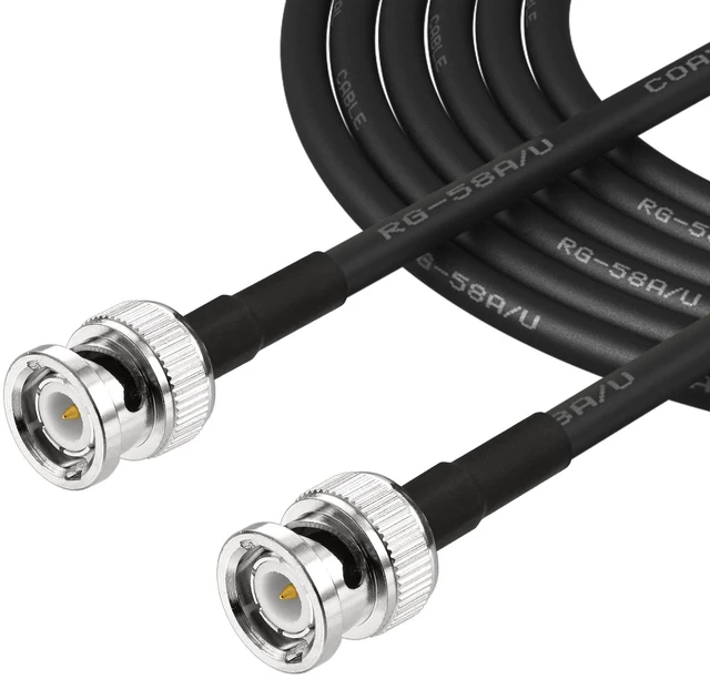 Main image of BNC Cable 20FT RG58 50 ohm BNC Male to Male Coax Cables Low Loss BNC Extension Coaxial Cable for Antennas, RF Radios, Modems, Oscilloscopes, Spectrum, etc