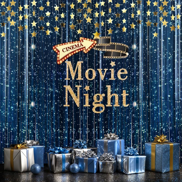 Alt view image 7 of 7 - Galaxy Foil Curtain Backdrop(4 Packs),3.3x6.6Ft Starry Night Backdrops Space Themed Party Decorations Tinsel Foil Fringe Curtains Photo Booth Props Twinkle Star Birthday Party Decoration