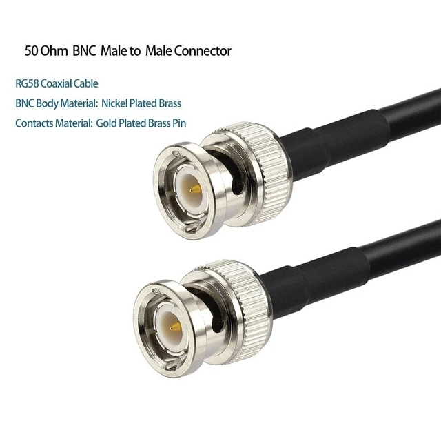 Alt view image 3 of 7 - BNC Cable 20FT RG58 50 ohm BNC Male to Male Coax Cables Low Loss BNC Extension Coaxial Cable for Antennas, RF Radios, Modems, Oscilloscopes, Spectrum, etc
