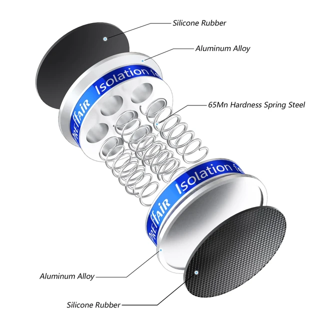 Alt view image 2 of 7 - HiFi Audio Spring Isolation Feet,Aluminum, 4 Pcs Subwoofer Spring Platform; Shock Absorber Mat for Turntable,Anti Vibration Feet for Turntable Record Player