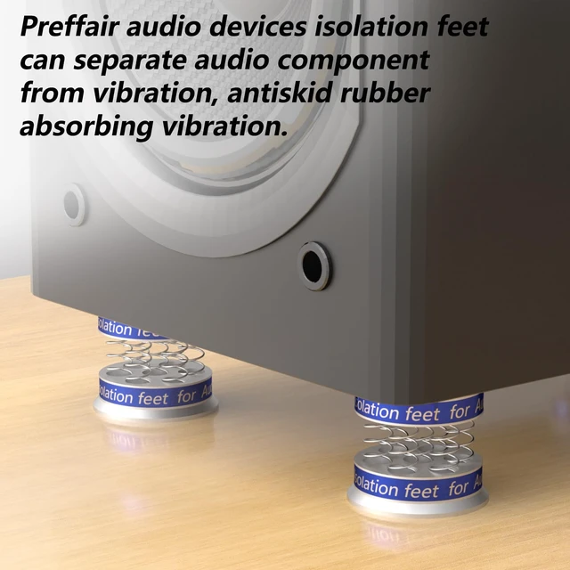 Alt view image 5 of 7 - HiFi Audio Spring Isolation Feet,Aluminum, 4 Pcs Subwoofer Spring Platform; Shock Absorber Mat for Turntable,Anti Vibration Feet for Turntable Record Player