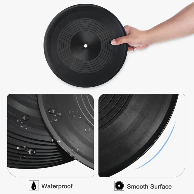 Alt view image 3 of 7 - Blank Vinyl Records, 12 Inch 20 Pack CD Fake Vinyl Records for Wall Aesthetic Decor, Decorative Records for Roll Music Room Rock Party DIY Decoration, Black